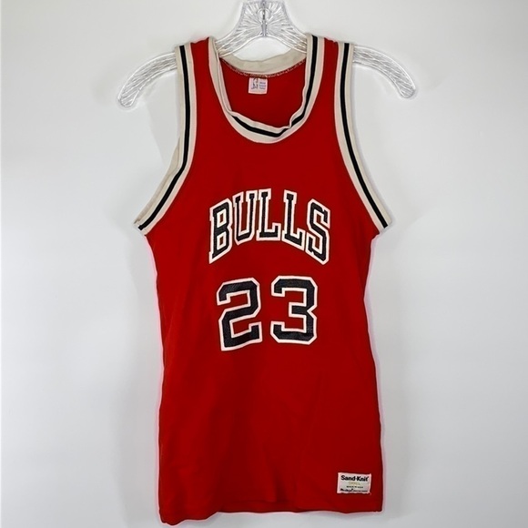 Vintage 80s MacGregor Sand Knit Chicago Bulls Michael Jordan NBA Jersey - Picture 1 of 11